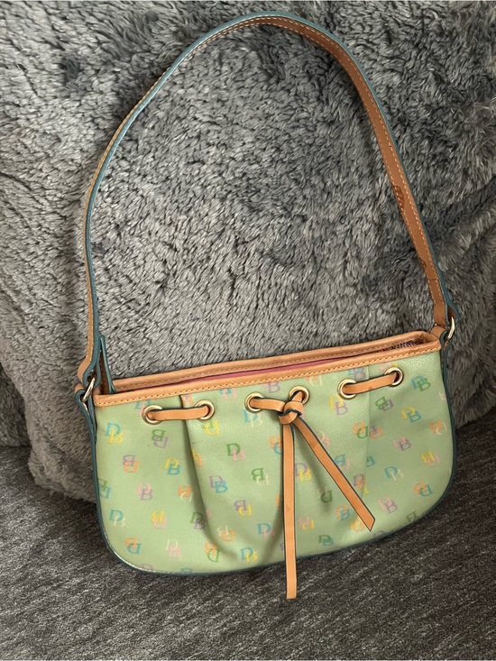 Dooney & Bourke Handbags - Dooney & Bourke Green Multicolor Rainbow Shoulder Bag Purse Monogram Y2K